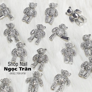 [Ảnh thật] Charm Gấu Chuyển Động Đính Móng