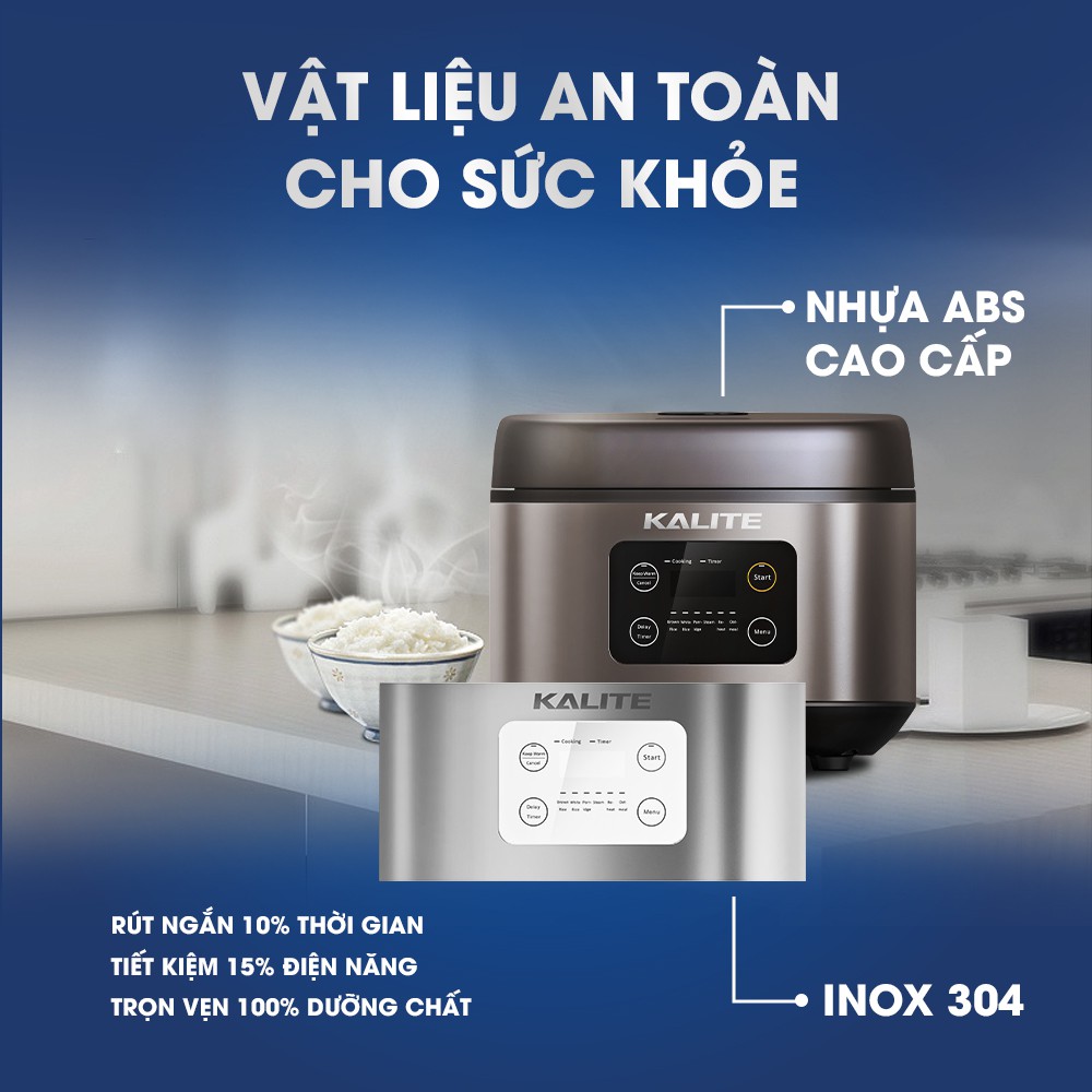 [Mã ELHADEV giảm 4% đơn 300K] (Mã CHUT002 giảm 8%) Nồi cơm điện từ Kalite KL-620 - Hàng Chính Hãng