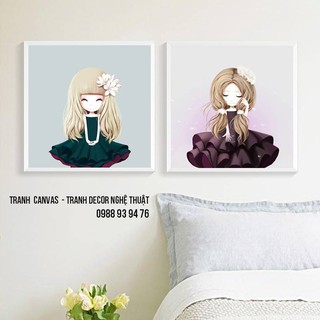 Tranh canvas phòng ngủ bé gái - 30x40cm