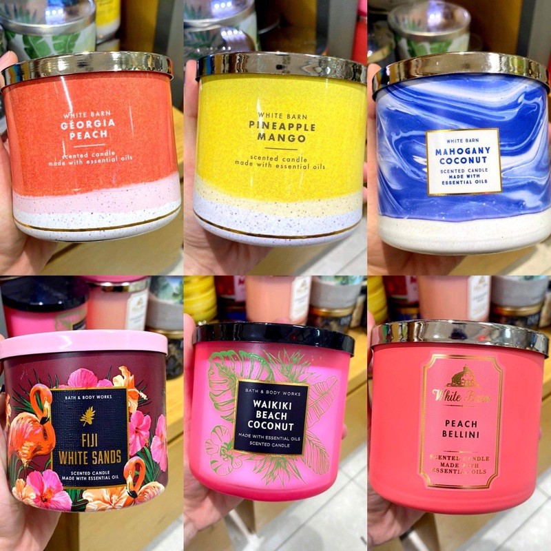 Nến thơm (3 tim) Bath and Body Works - White Barn