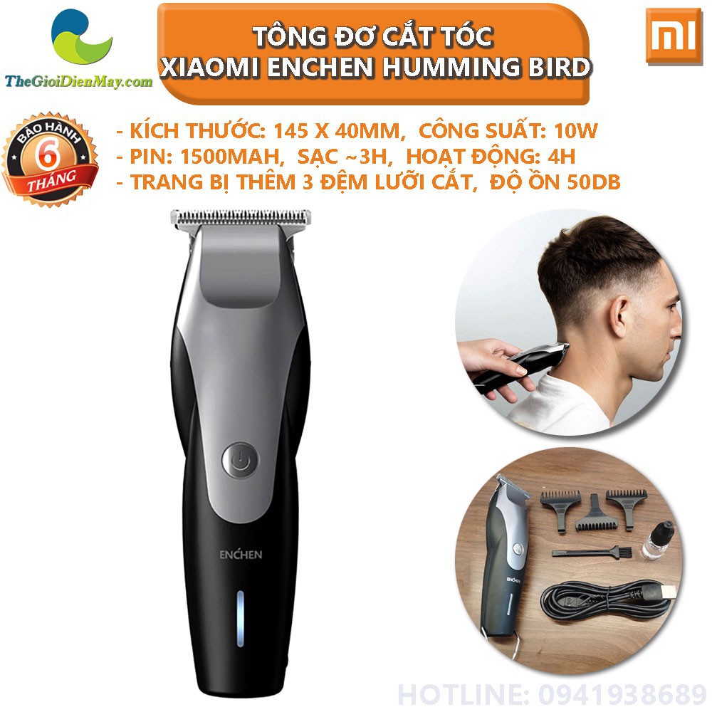 Tông đơ cắt tóc Xiaomi Enchen Humming bird 3 lưỡi dao 10W độ ồn thấp - Bảo Hành 6 Tháng - Shop Thế Giới Điện Máy 21