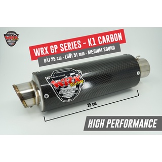 Pô WRX GP K1 tròn - Carbon (mỏ xéo)