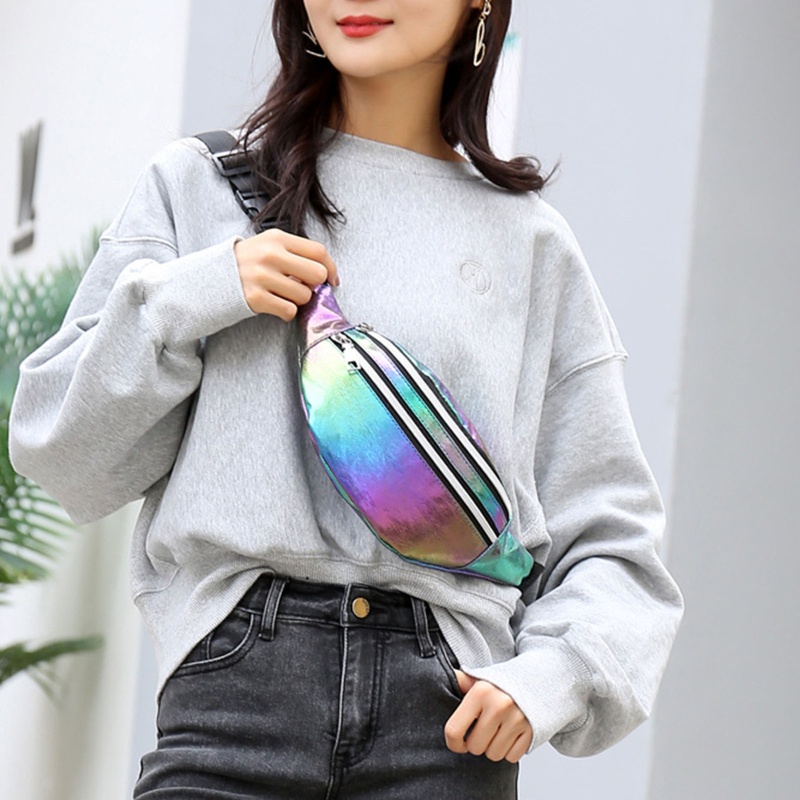 QQ Túi Bao Tử Màu Holographic Thời Trang Cho Nữ
