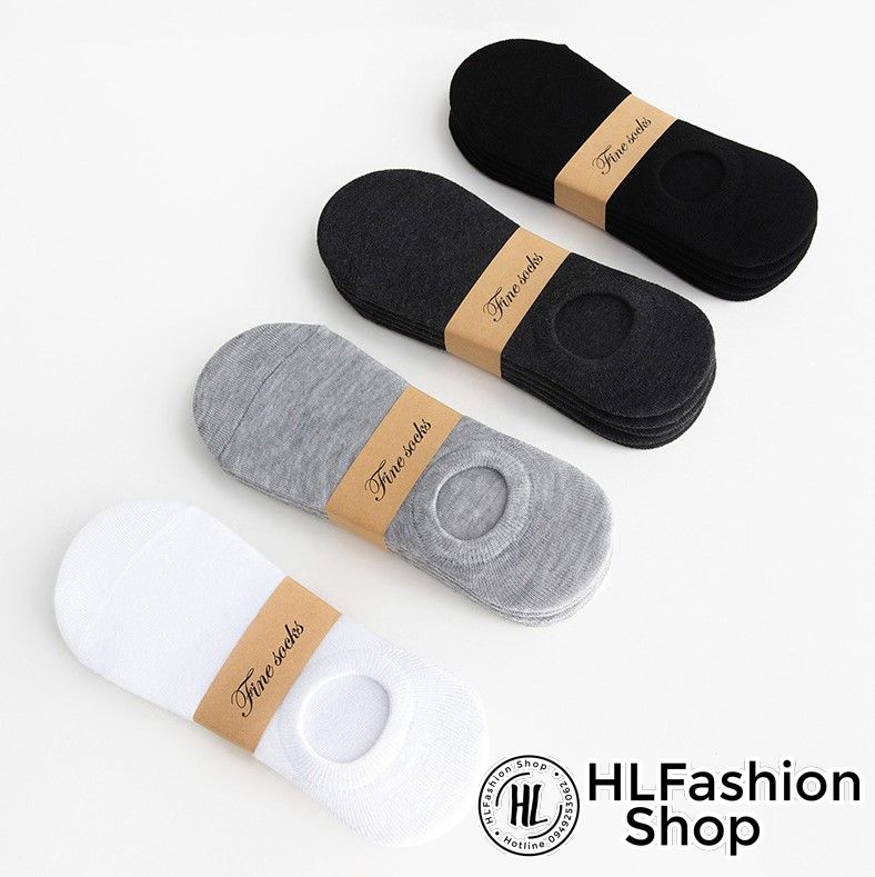 Tất vớ nam nữ Cotton cổ ngắn màu trơn Hàn Quốc, tất vớ cổ cao HLFashion