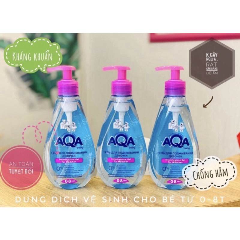 Dung dịch vệ sinh kháng khuẩn cho bé AQUA Nga