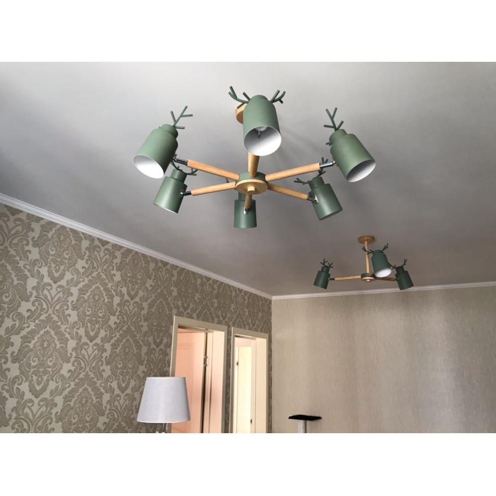 Đèn Chùm Decor Vintage Sừng Hươu 3 tay (Các màu) - Tặng kèm 3 bóng led - Có Video - Decor phòng khách phòng ngủ Bắc Âu