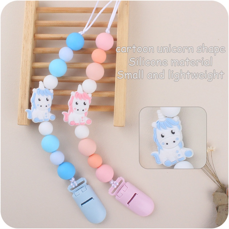 Giá Đỡ Kẹp Núm Vú Giả Bằng Silicon Hình Kỳ Lân Có Thể Nhai Được