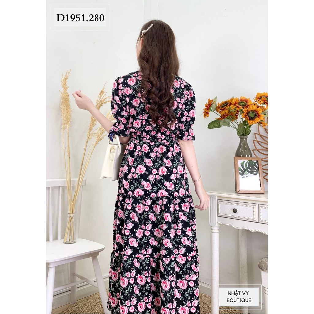 [Mã FAMALLT5 giảm 15% đơn 150k] Đầm hoa tầng đuôi cá bo chun eo - NHATVY D1951 | BigBuy360 - bigbuy360.vn