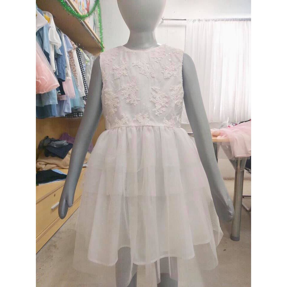 Váy Trissi sinh nhật ren bé gái