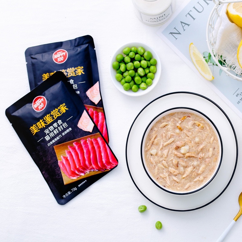 Pate Mèo Wanpy Happy 100 "Hảo Hạng" Từ Thịt Cá Cao Cấp Gói 70G