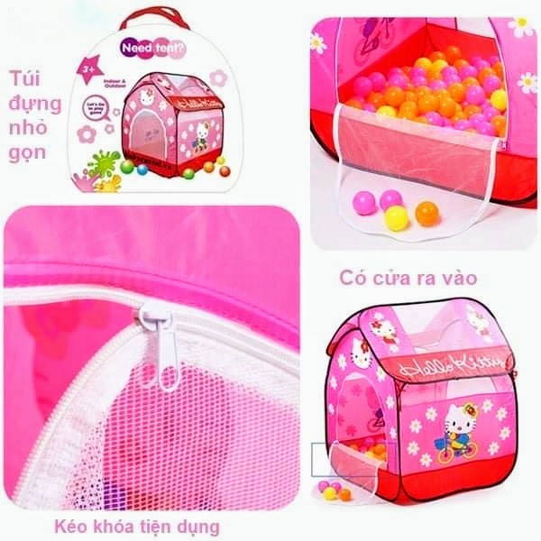 Lều chơi Hello Kitty cao cấp cho bé - Kích thước lớn