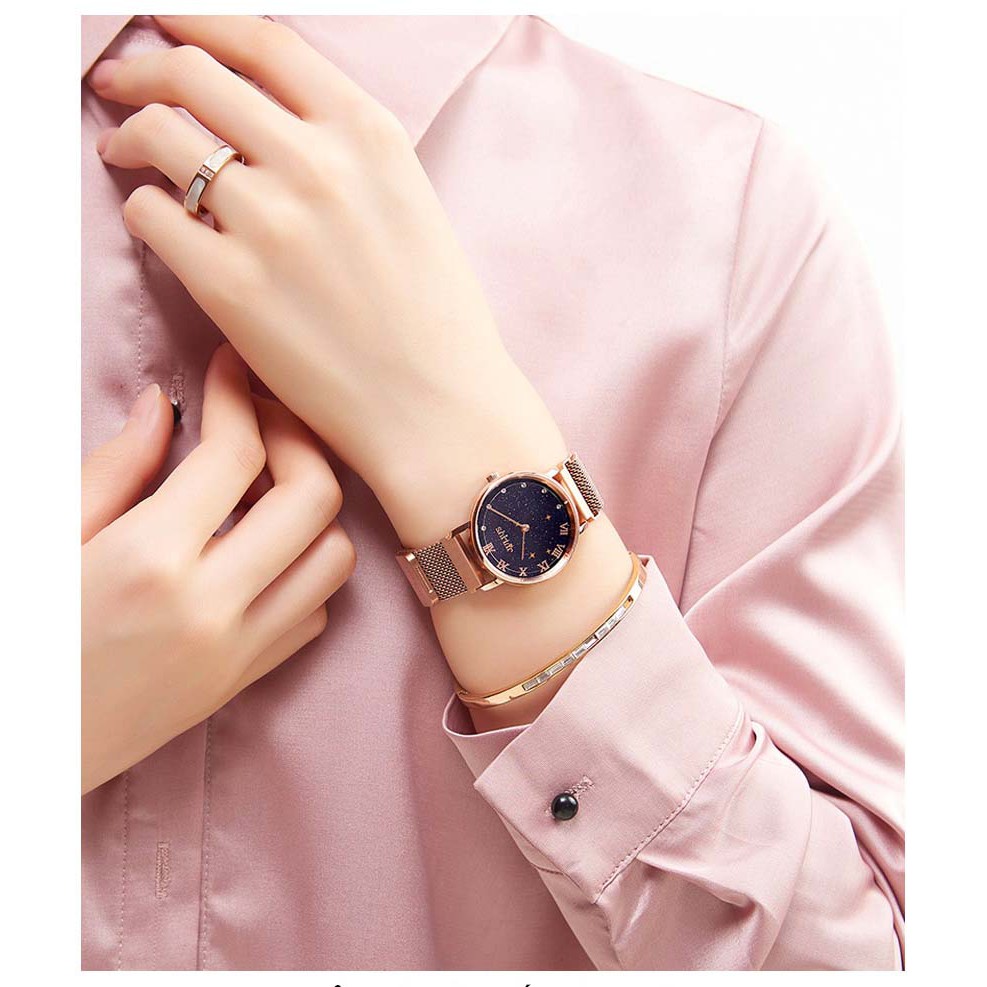 Đồng hồ nữ JS-037A kính sapphire dây nam châm Julius Hàn Quốc (đồng xanh)