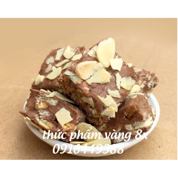 KẸO NOUGAT NGÀN LỚP SOCOLA HẠNH NHÂN - GÓI 250G - BÁNH HẠNH PHÚC - KẸO SỮA HẠT DINH DƯỠNG