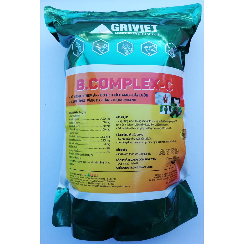 1 gói  B.complex-C Dạng cốm 200g kích thích thèm ăn-Đỏ tích kích mào. tăng trọng nhanh phát triển nhanh (tốt cho gà đá)