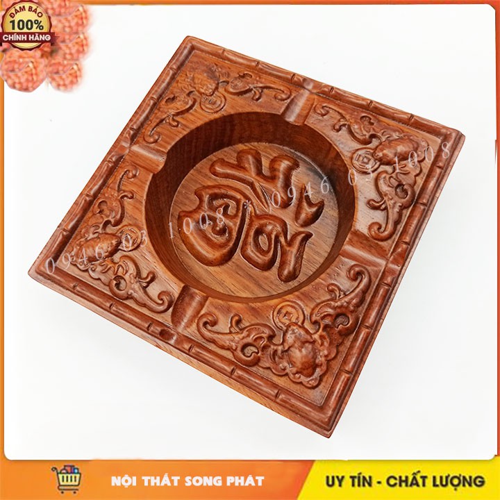 Gạt Tàn Gỗ Hương Hình Vuông FREESHIP Bộ gạt tàn tiện nghi cao cấp