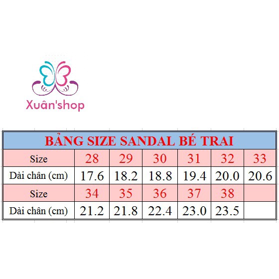 Sandal bé trai (loại tốt, siêu nhẹ, size từ 28-38)