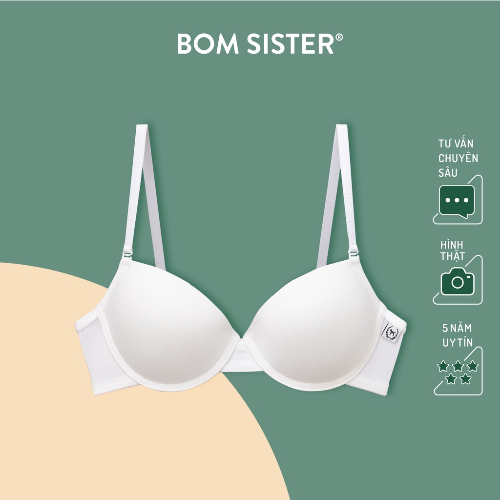 [Mã FARSBRBOM1 giảm 10% đơn 99K] Áo lót mút mỏng có gọng cotton màu trơn nâng ngực tự nhiên BOM SISTER A8006