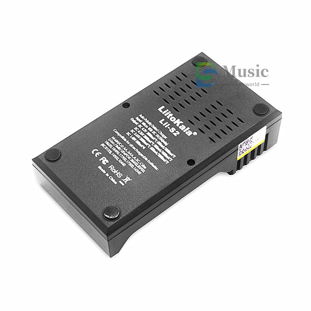 〖MUSIC〗Liitokala Lii-S2 Battery Charger LCD 2 Slots for 18650 26650 21700 18350 AA AA Lithium NiMH Battery Auto-polarity Detector Charger