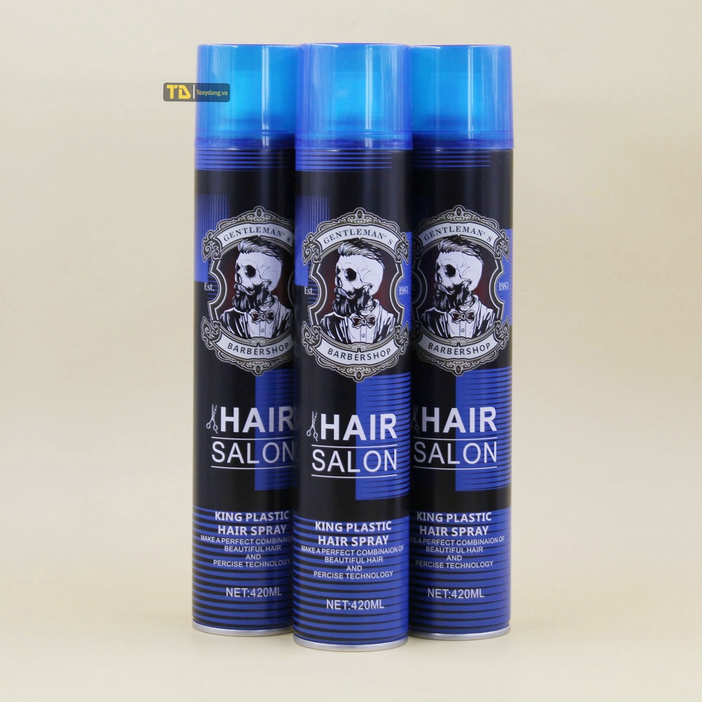 Keo Xịt Tóc Gentleman's - Gôm Xịt Tóc HAIR SALON King Plastic Hair Spray 420ml | Camay Cosmetic