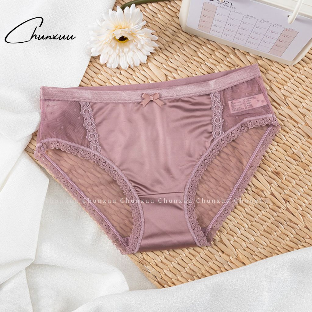 Quần lót nữ su lạnh cao cấp phối viền ren mềm mịn thoáng mát CHUNXUU - QC100