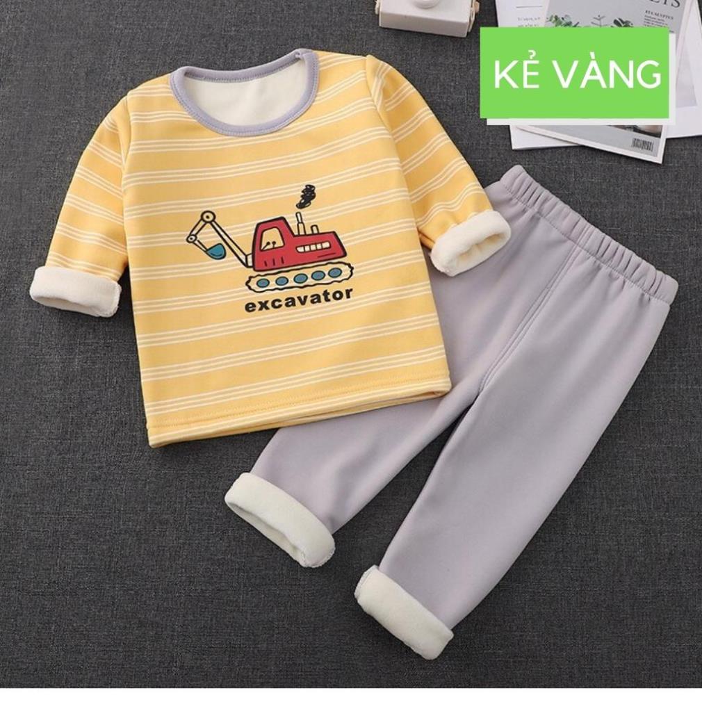 Bộ nỉ lót lông cho bé, bộ nỉ bé trai, bé gái in hình cho bé từ 8 - 22kg. .