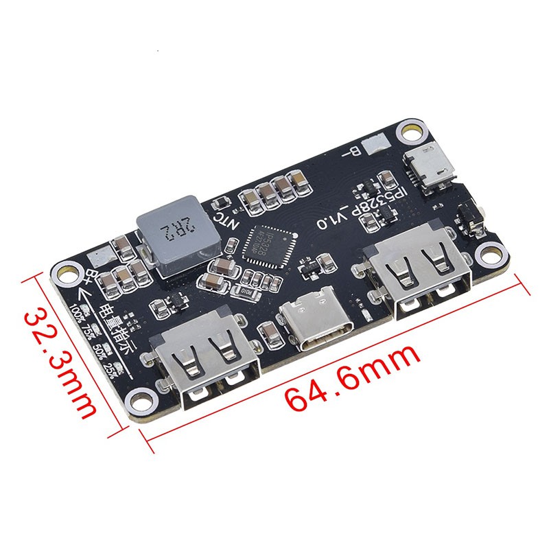 Bảng Mạch Sạc Pin Usb 18650 Ip5328P Tpy-C 3.7v To 5v 9v 12v Qc2.0 Qc3.0