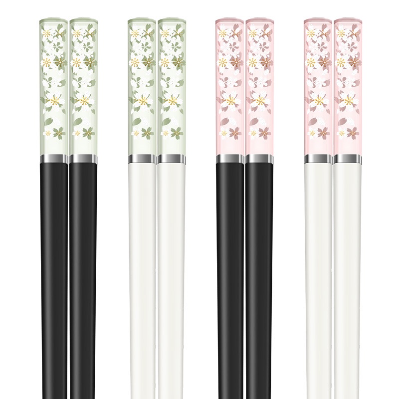 1 Đôi Đũa Hợp Kim Chống Trượt Hình Hoa Anh Đào