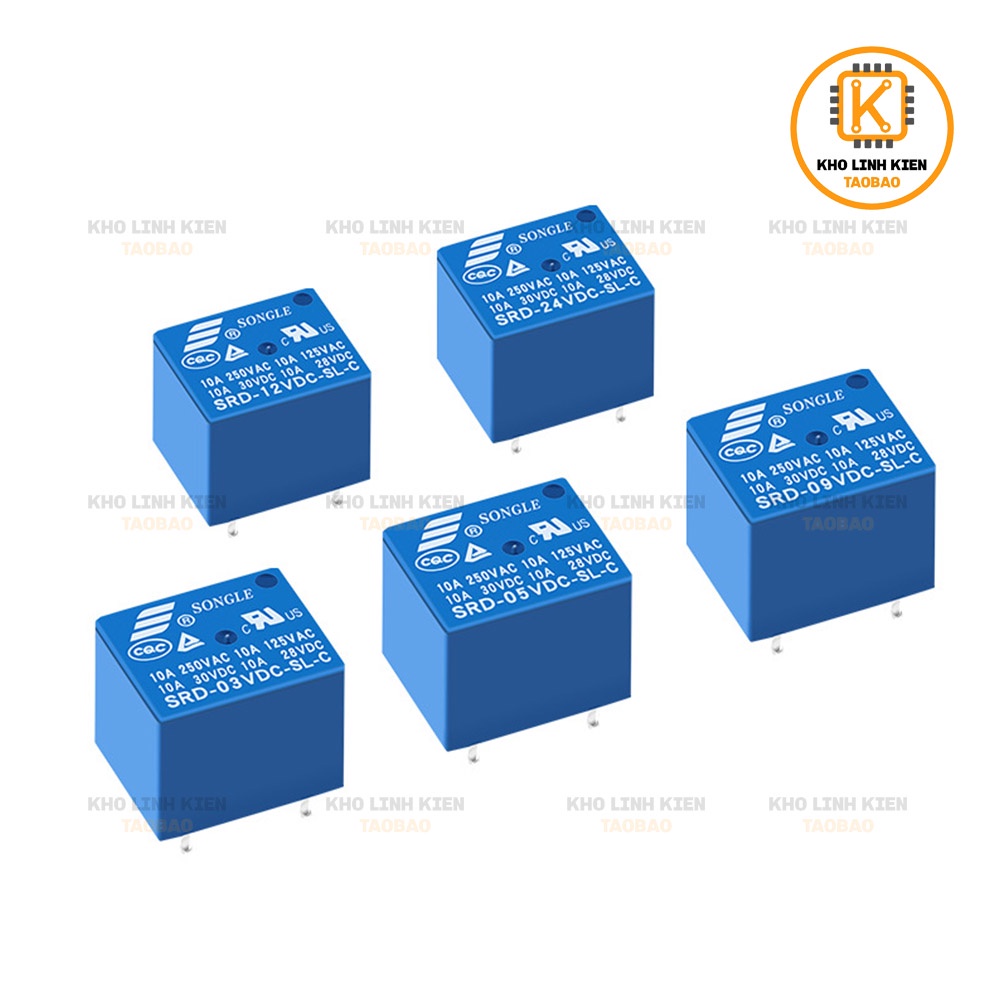 Relay (role) 3V / 5V / 12V / 24V - 5 chân Songle - SRD-05VDC-SL-C / SRD-12VDC-SL-C / SRD-24VDC-SL-C