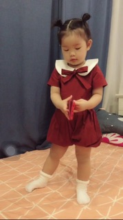Bộ Romper bé gái màu mận