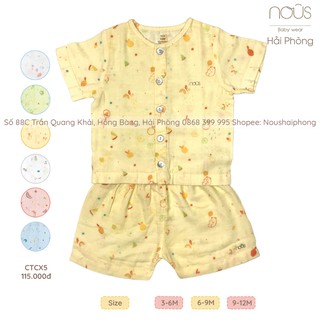 Bộ Cài Thẳng Cộc Xô Vàng Gấu Bóng Bay Nous (Từ Size 3-6 Tháng Đến Size 9-12 Tháng)