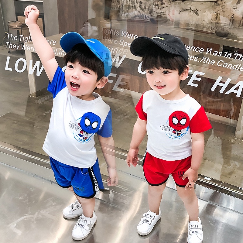 Set siêu nhân cho bé trai bộ siêu nhân bé trai áo siêu nhân cho bé 8-18kg Củ khoai tây shop chất liệu cotton thoáng mát