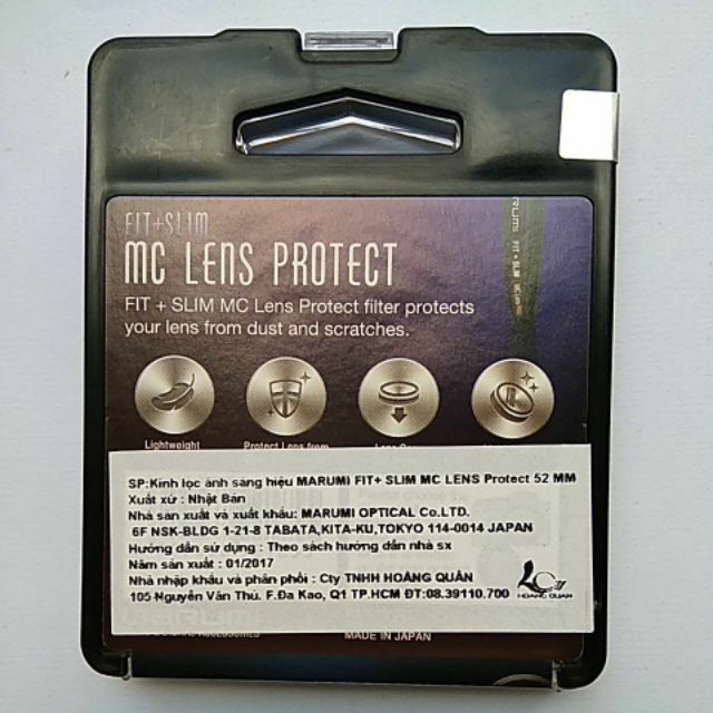 Kính lọc marumi fit &amp; slim lens protect 52mm