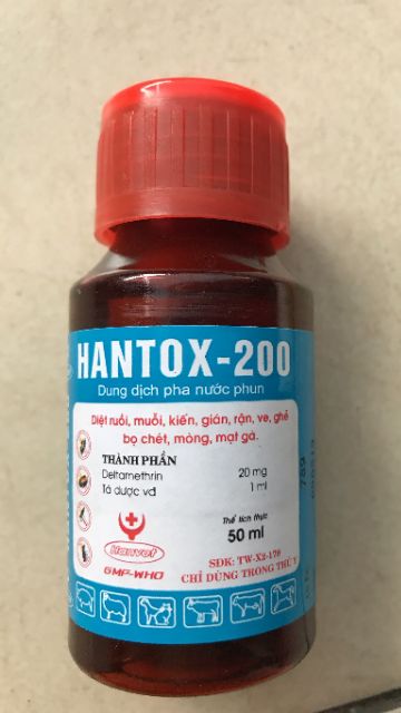 Hantox-200/ Chai 50 ml: Diệt muỗi, côn trùng, gián, ruồi, kiến, bọ chét 1 cách tối ưu, có combo đi kèm bám dính