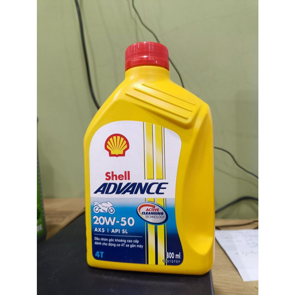 ( GIÁ KM )Dầu nhớt xe số, côn tay Shell ADVANCE 20W-50 AX5 SL 800ml
