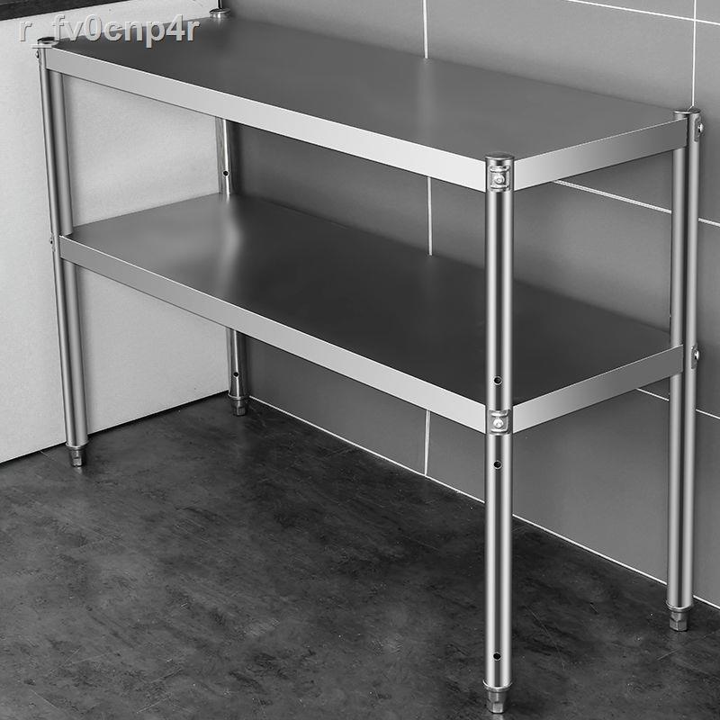 yangyangGiá bếp bằng thép không gỉ hai lớp Mặt bàn lò vi sóng để đồ tủ từ sàn đến trần nồi