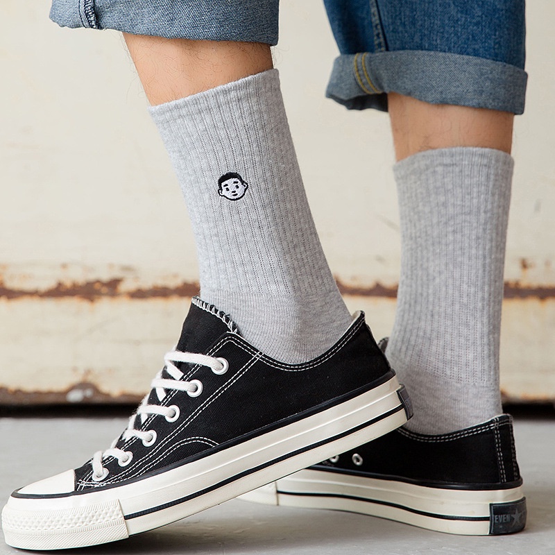 Tất thể thao WAFNHA D238 bằng cotton thêu hình nhân vật hoạt hình thời trang unisex