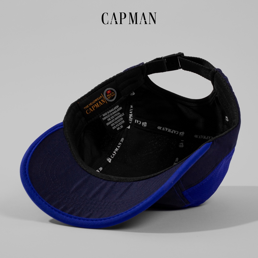 Mũ lưỡi trai CAPMAN phom 5panel CM36 màu xanh vải dù mềm