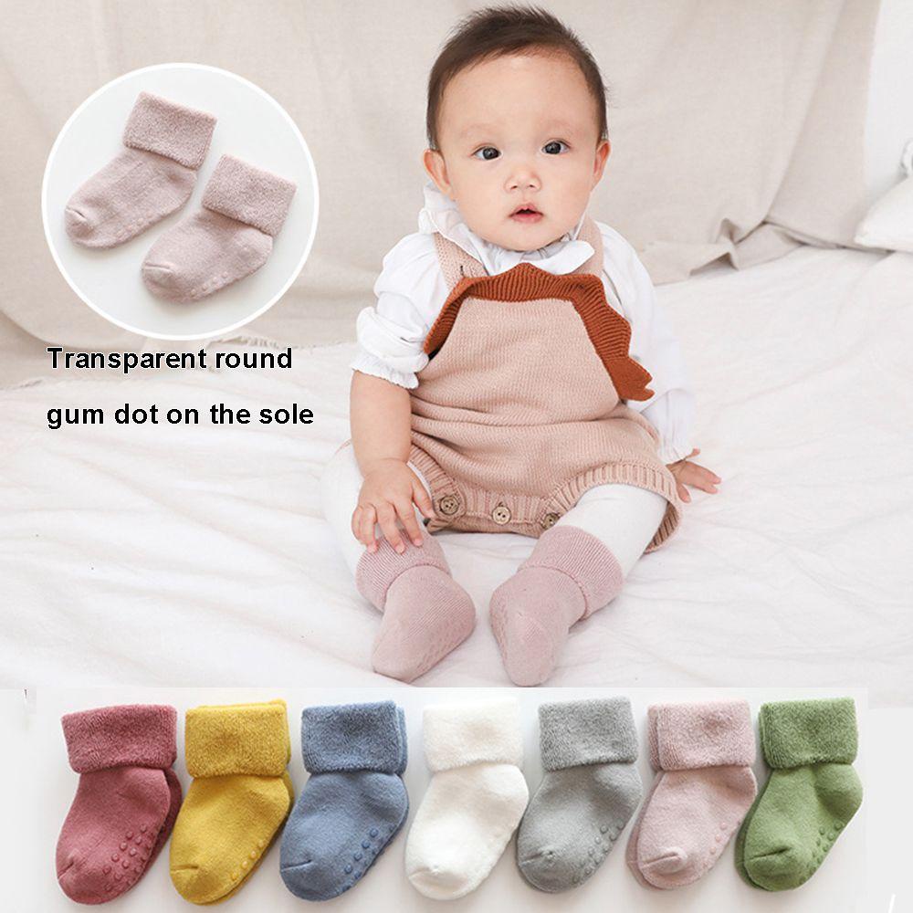 Vớ Cotton Mềm Chống Trượt Cho Bé 0-3 Tuổi