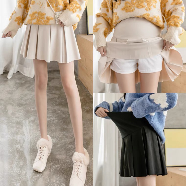 SET 3 món : áo + chân váy bầu MIX ÁO KHOÁC bò thời trang cho người mang thai ( ko có bầu vẫn mặc đc)