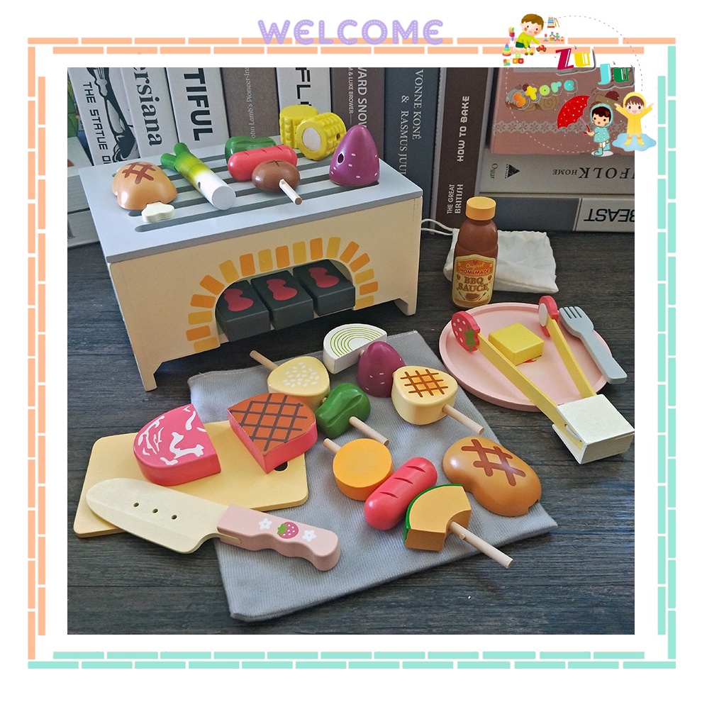 Đồ chơi gỗ: Bếp nướng BBQ Mother Garden Xuất Nhật