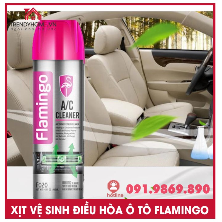 📍 💗 Bình xịt vệ sinh điều hòa ô tô Flamingo, Dung dịch tẩy điều hòa ô tô cao cấp hàng Mỹ chất lượng cao nhập khẩu 💗