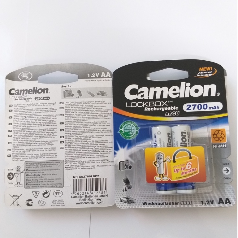 Pin sạc AA 2700 mah chính hãng Camelion 2 viên/ vỉ