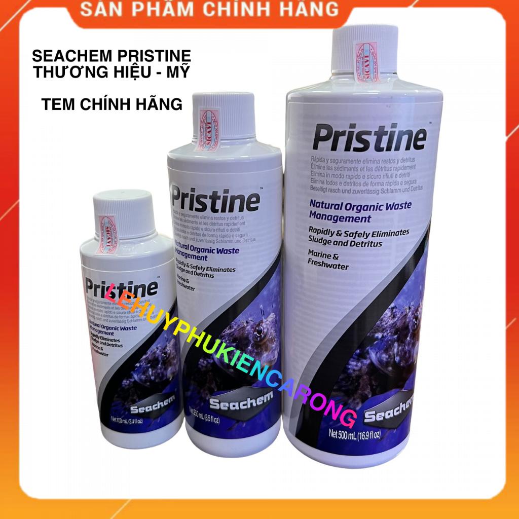 SEACHEM PRISTINE Vi Sinh Tươi Cho Hồ Cá Chai 100ml 250 ml 500ml Có Tem Chính Hãng + Tặng Kèm Ly Đong Thể Tích 100ml