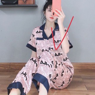 Bộ đồ lụa satin quần dài áo cộc
