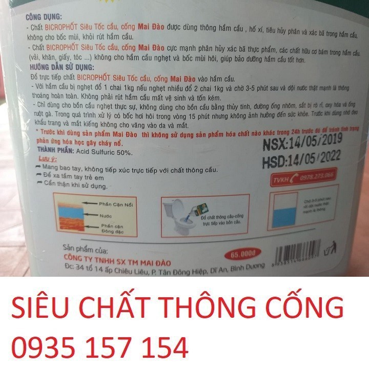 2 Chai Thông Cầu Cống Siêu Mạnh 1700gr/chai