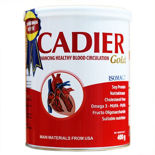 Sữa Cadier gold sản phẩm chuyên biệt dành cho người bệnh tim mạch