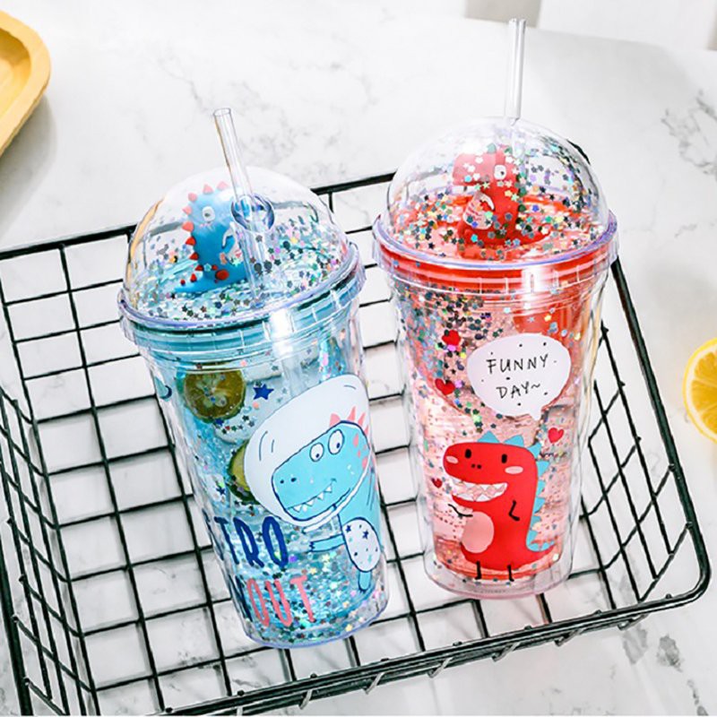 [RẺ VÔ ĐỊCH] Cốc Giữ Nhiệt Hình Khủng Long 450ml 2 Lớp - Tặng Kèm Ống Hút Nước | BigBuy360 - bigbuy360.vn