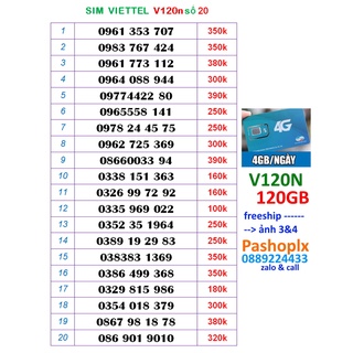 Sim viettel v120n số ĐẸP 20