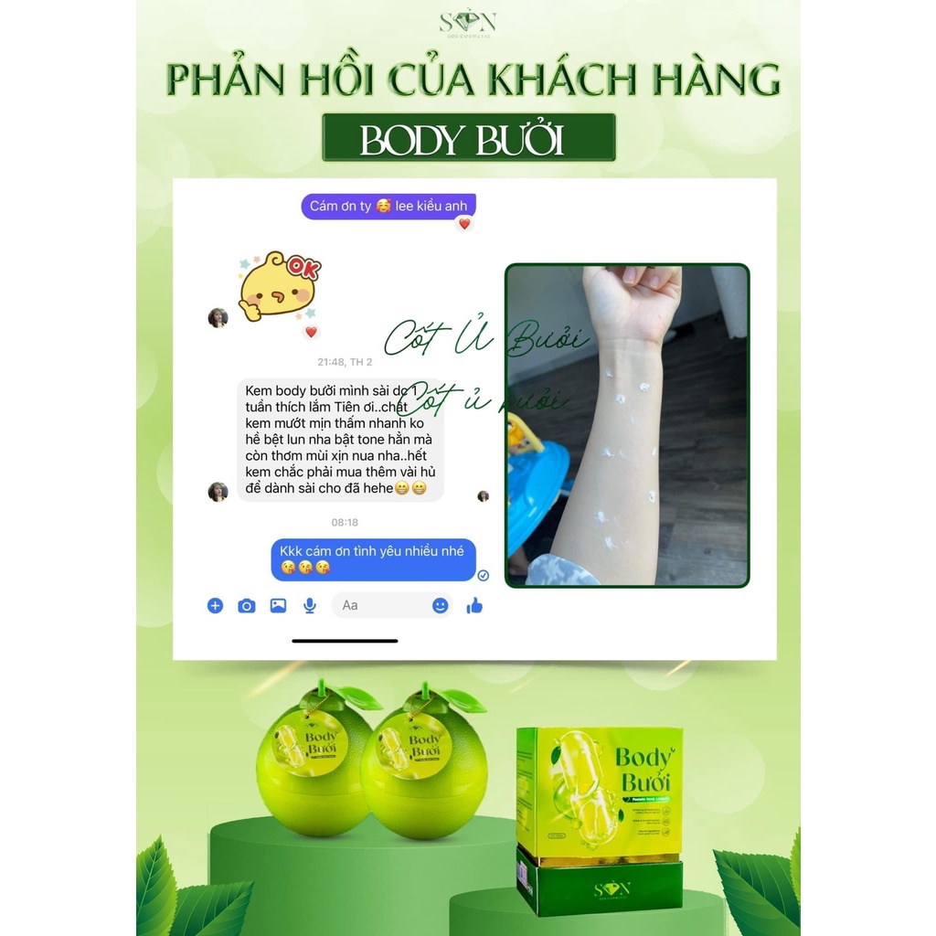 Kem Body Vitamin Cốt Ủ Bưởi SON, Nguyễn Tiên