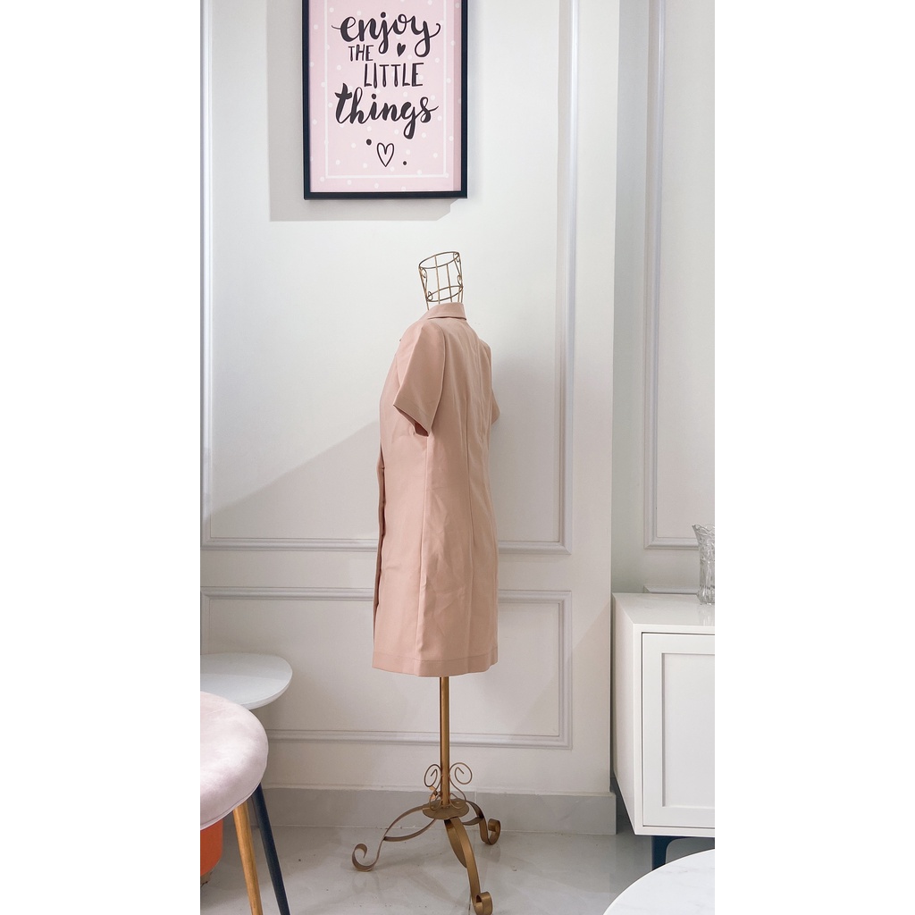 Đầm vest cao cấp tay ngắn,màu da,dạo phố,công sở thanh lịch sang trọng | BigBuy360 - bigbuy360.vn